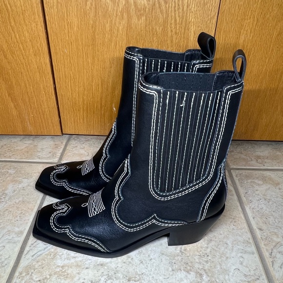 Loeffler Randall Agnes Western Leather Ankle Boots - Picture 5 of 12